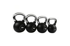 Гиря 16 кг YouSteel PU с хром. ручкой, чёрный